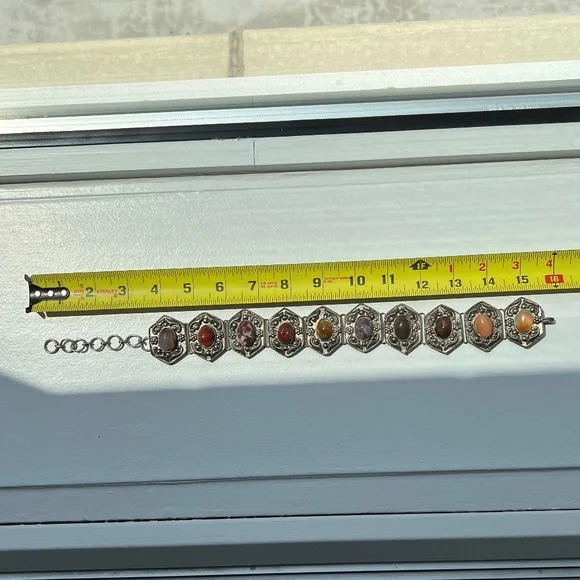 Vintage Stone and Pewter tone Choker - Picture 9 of 9